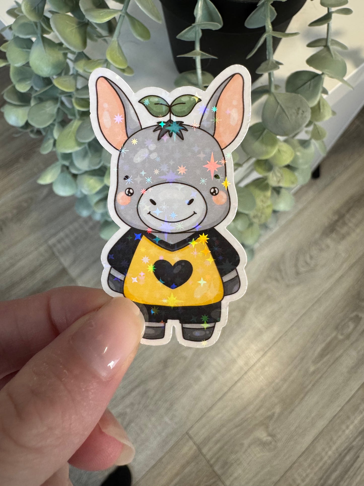 Sticker Esel im Trikot kawaii