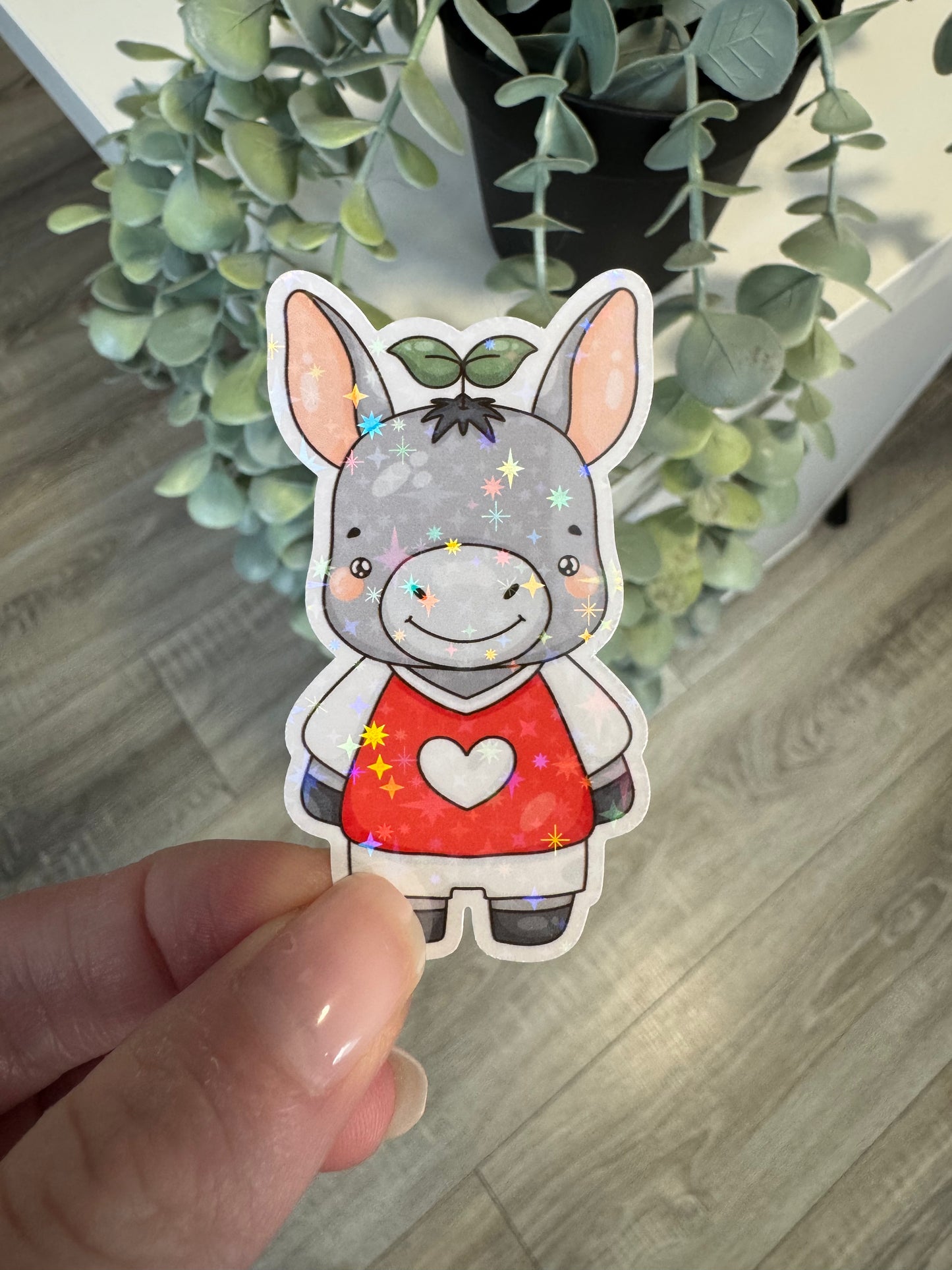 Sticker Esel im Trikot kawaii