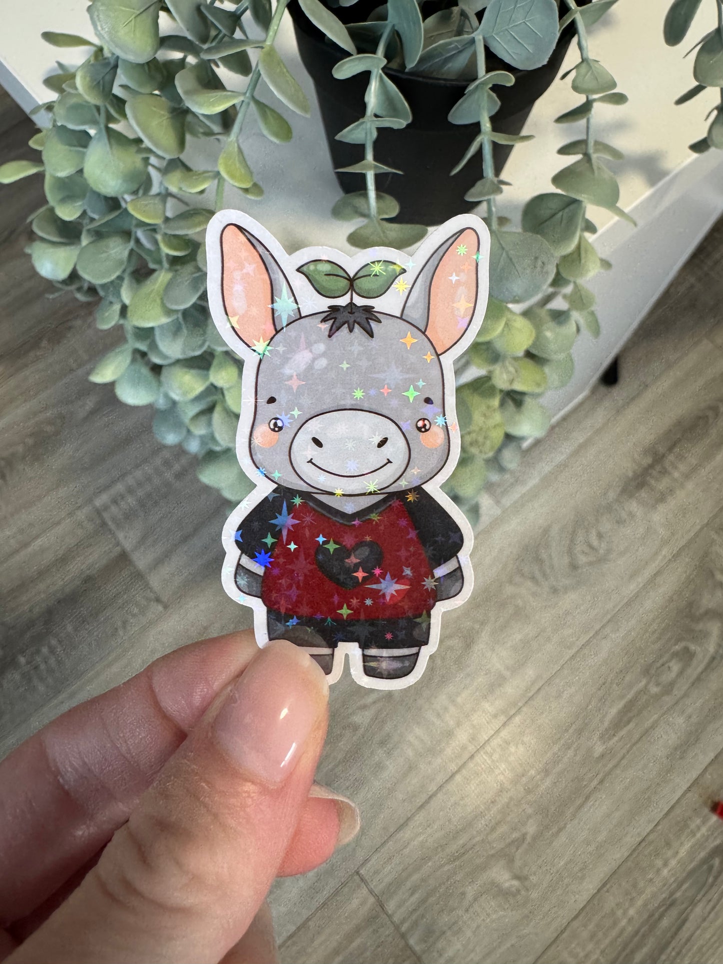 Sticker Esel im Trikot kawaii