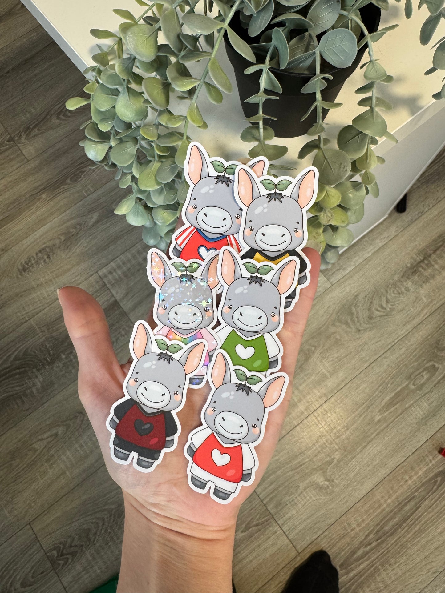 Sticker Esel im Trikot kawaii