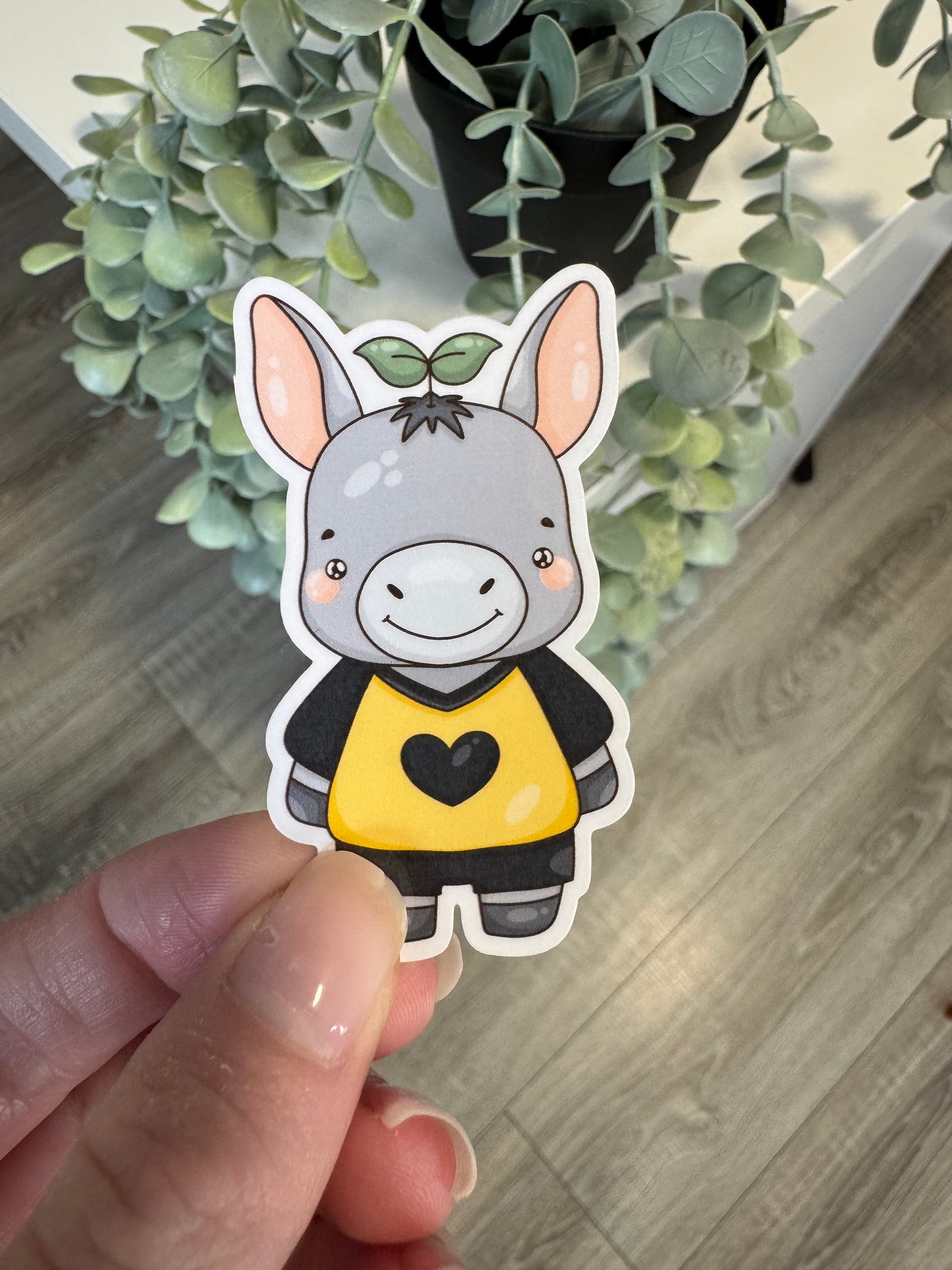 Sticker Esel im Trikot kawaii