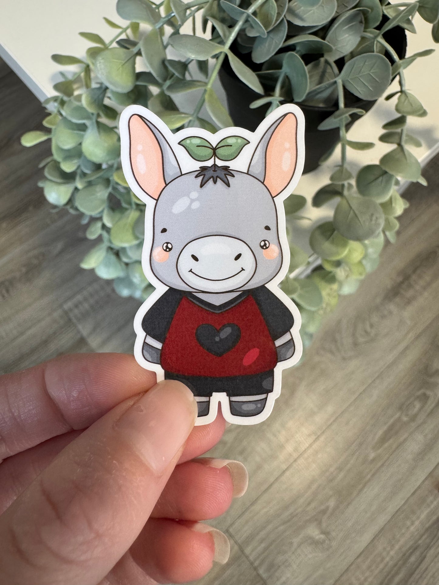 Sticker Esel im Trikot kawaii