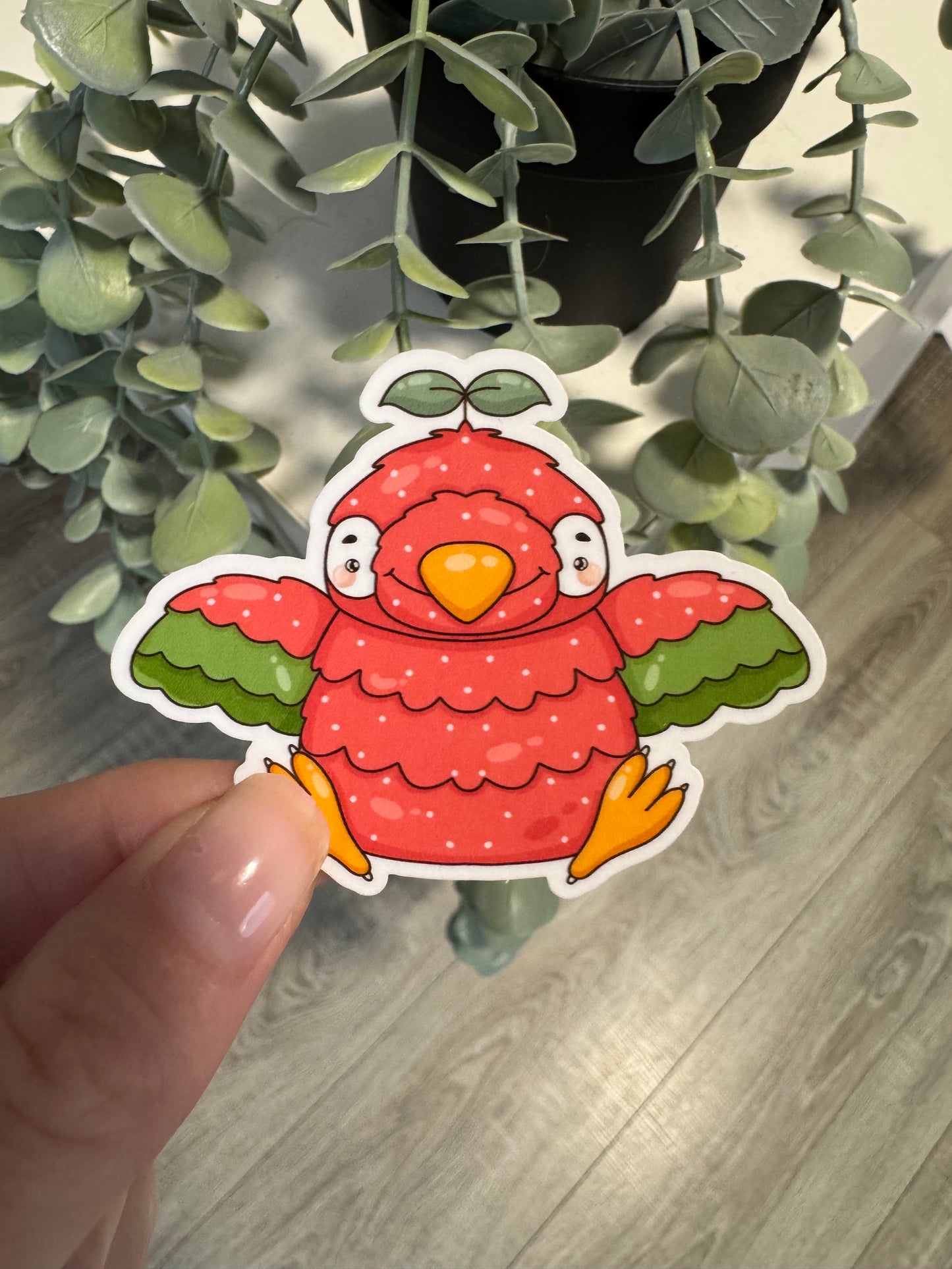 Kawaii Sticker Papagei rot cute Laptop Aufkleber