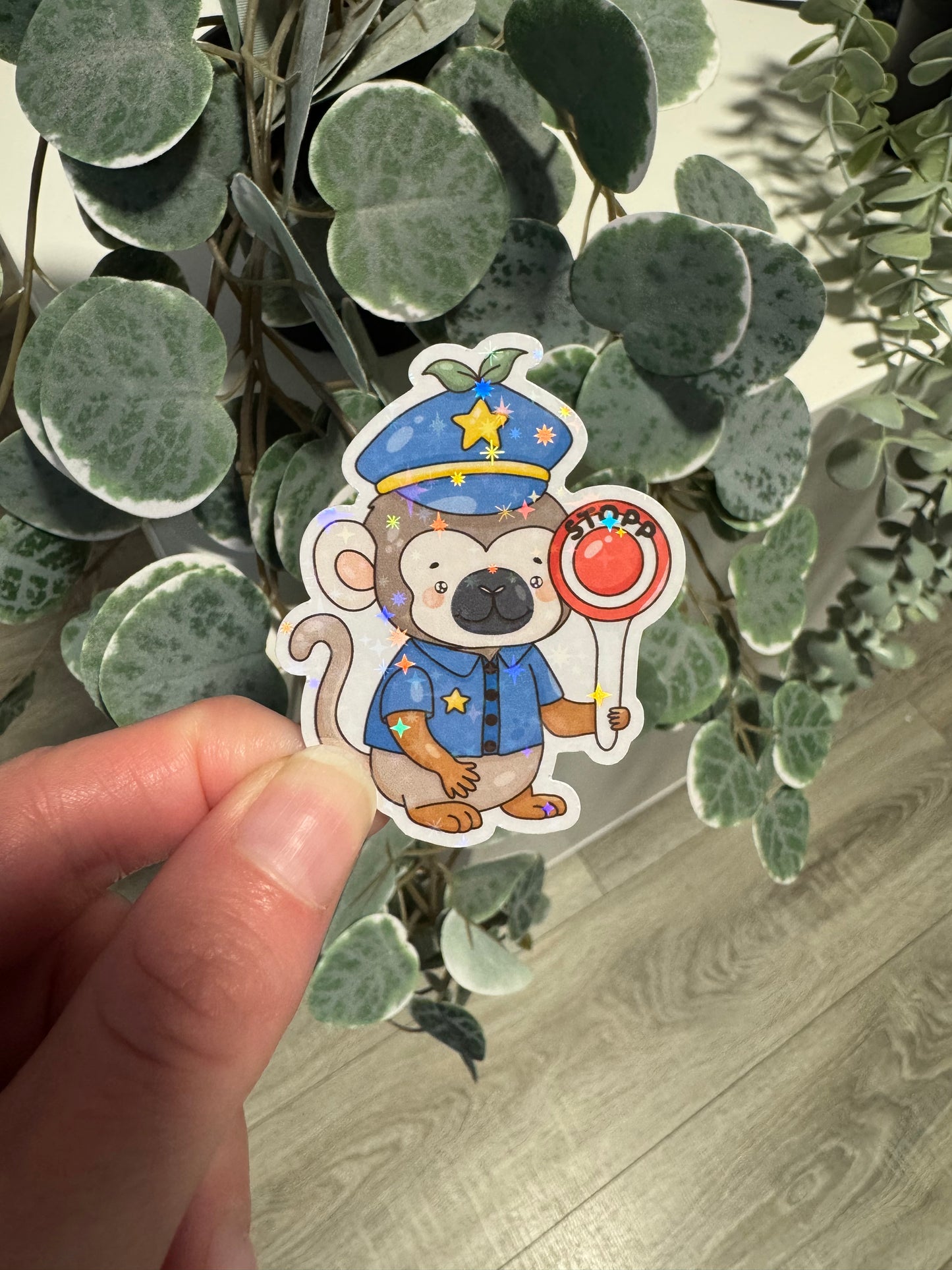 Sticker Totenkopfaffe Polizei