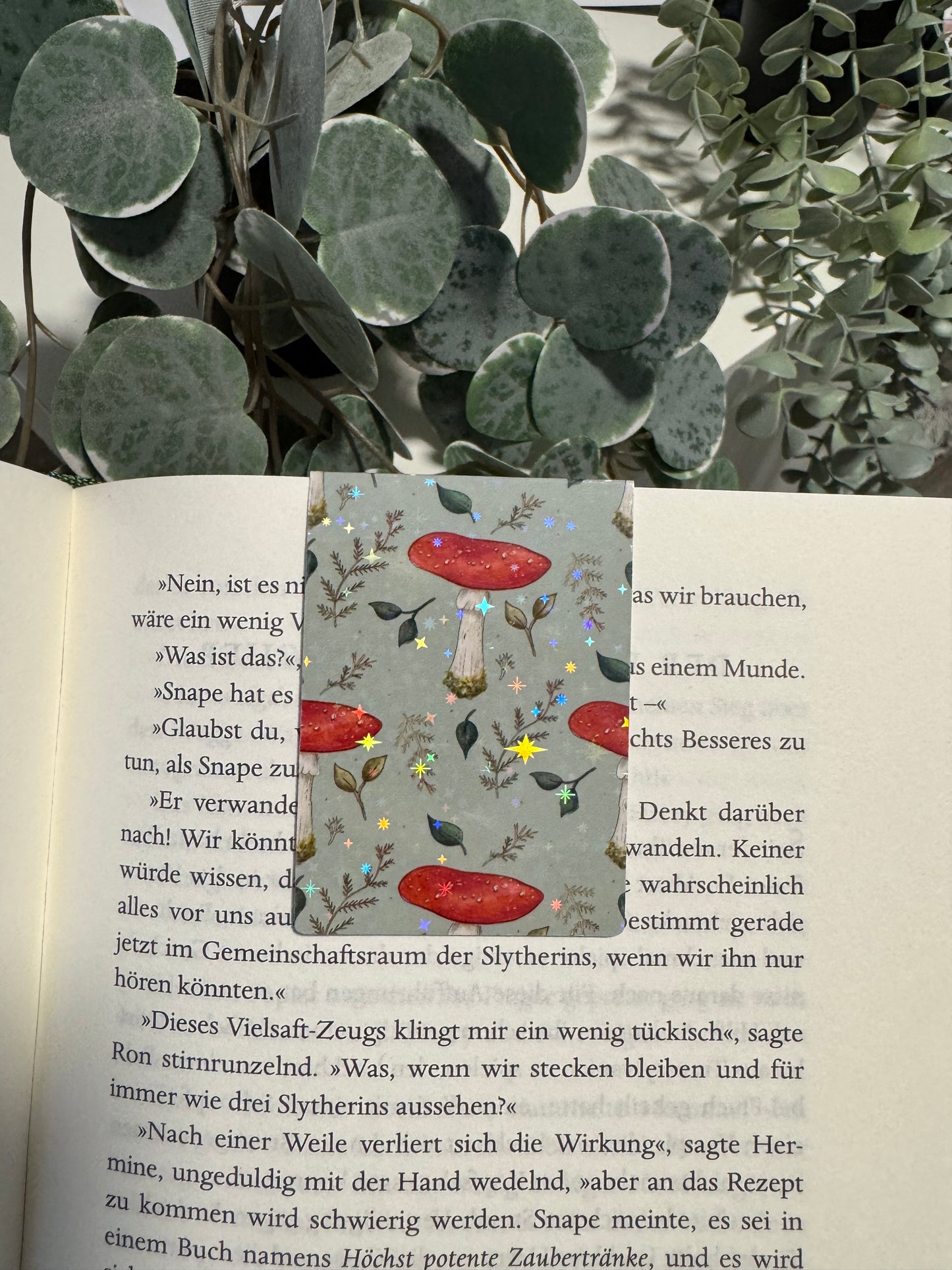 Lesezeichen Herbst Pilze kawaii grün