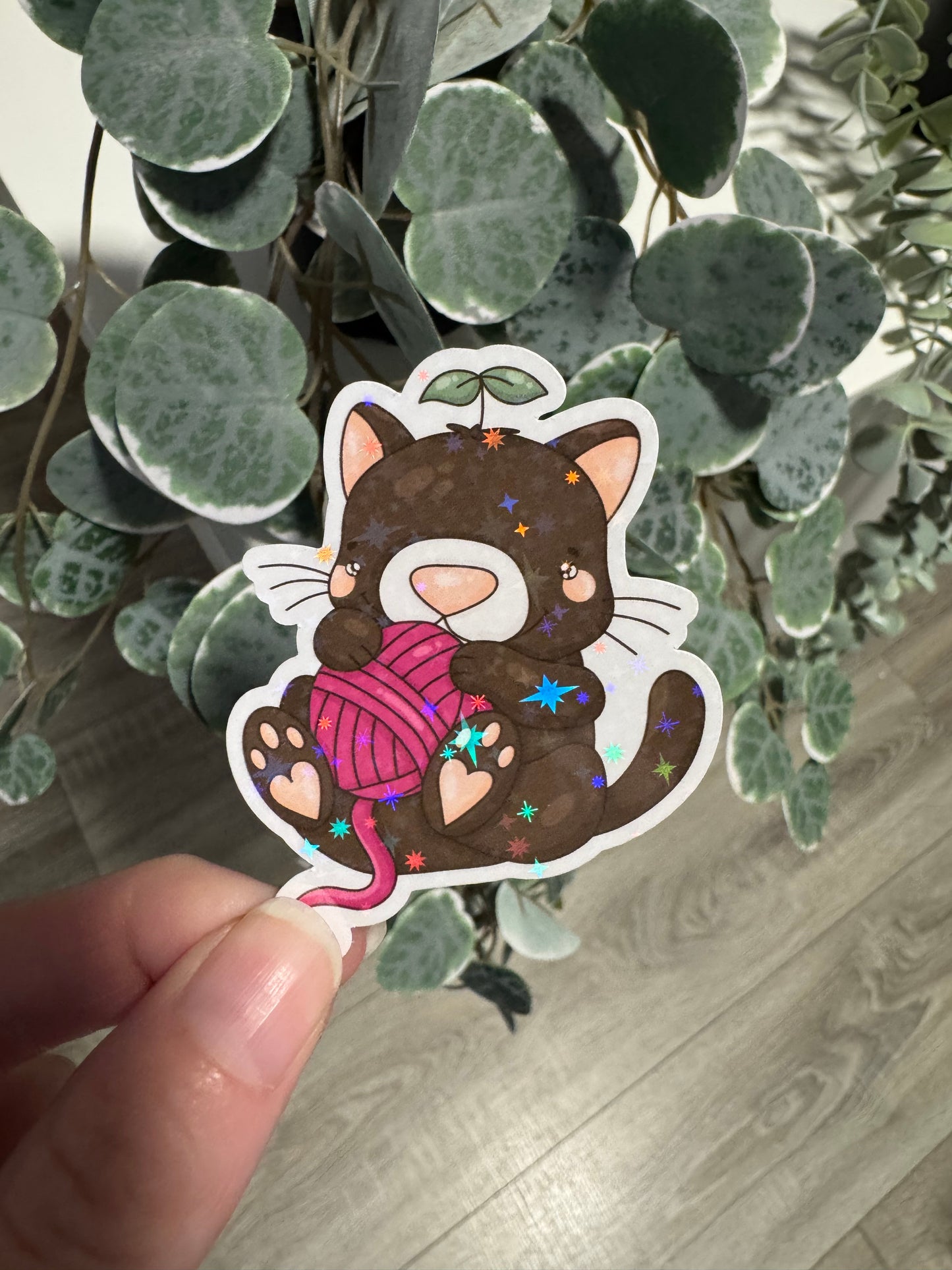 Sticker Katze Wollknäuel kawaii