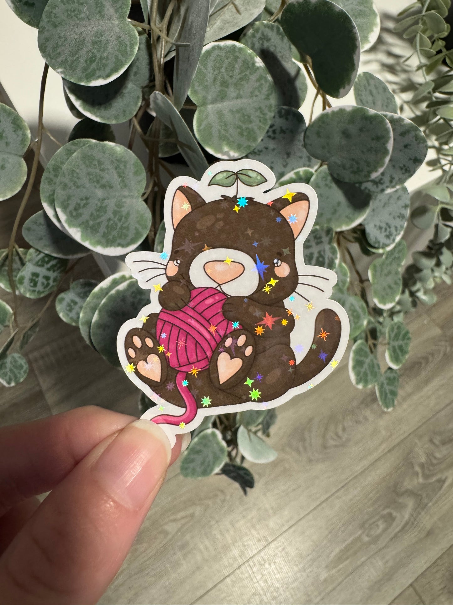 Sticker Katze Wollknäuel kawaii