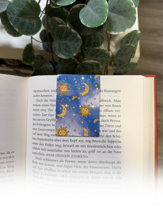 Lesezeichen Sterne blau mit Wolken