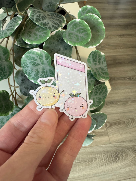 Sticker Note rosa gelb kawaii