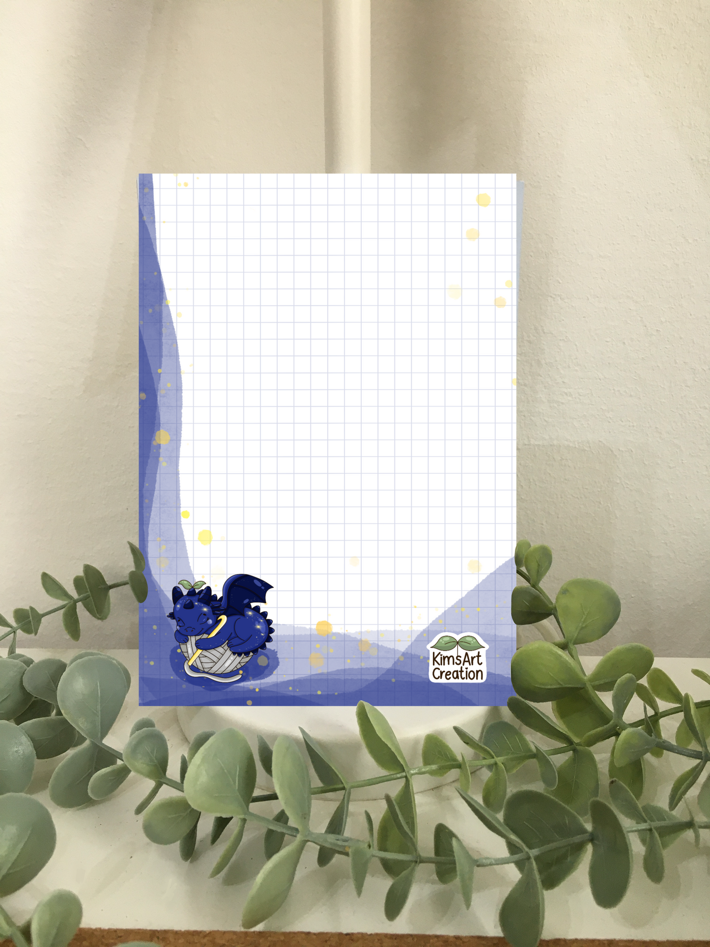 Notizblock Drache häkeln blau