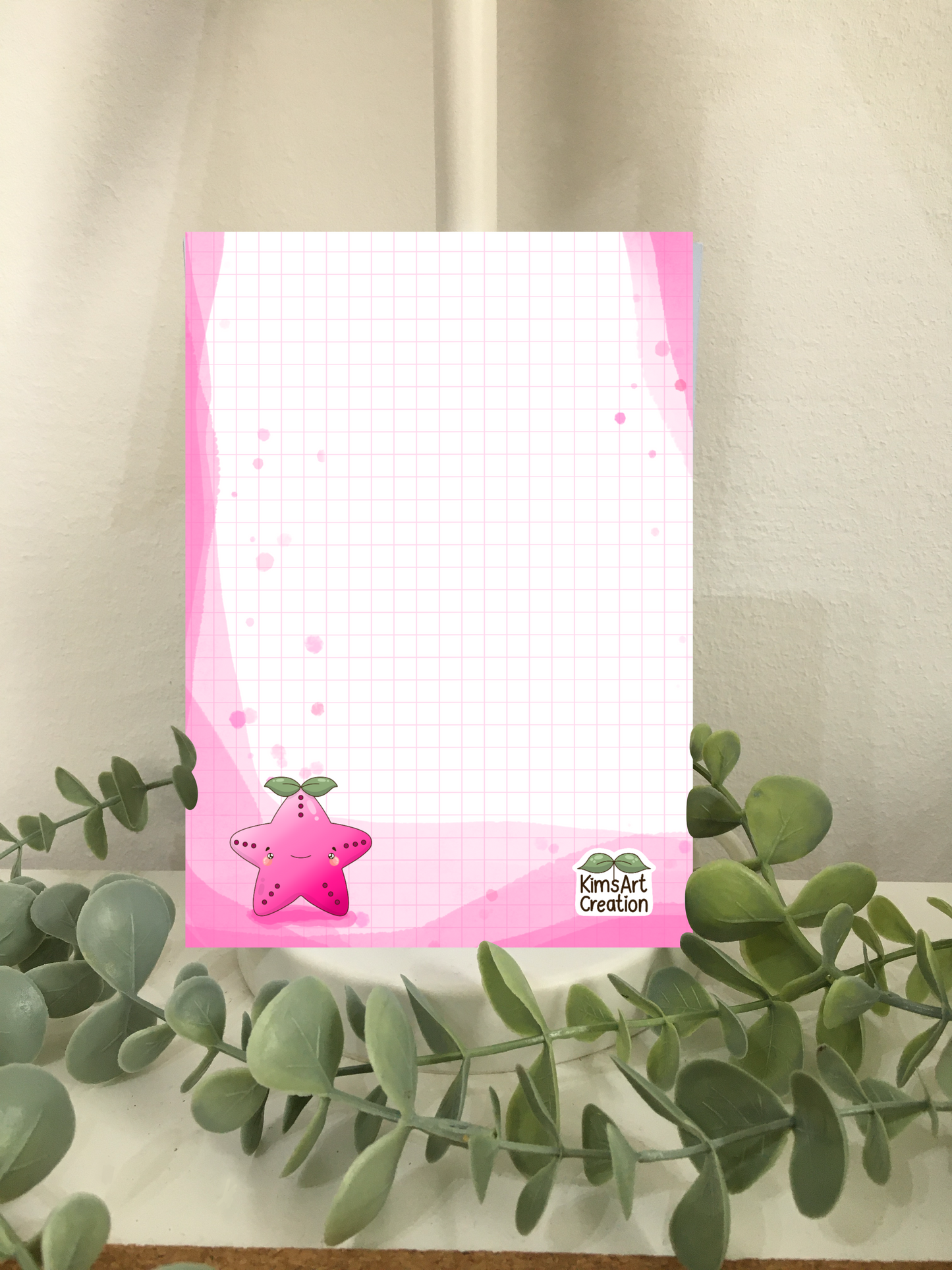 Notizblock Seestern pink