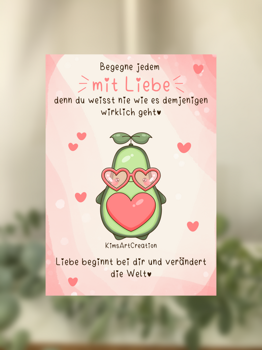 Karte Reminder Herz Avocado