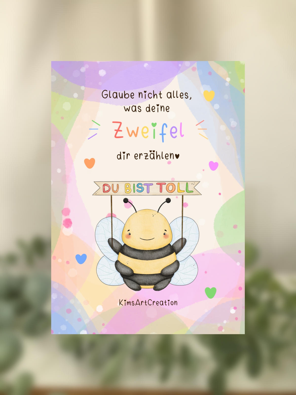 Karte Reminder Biene "Du bist toll"