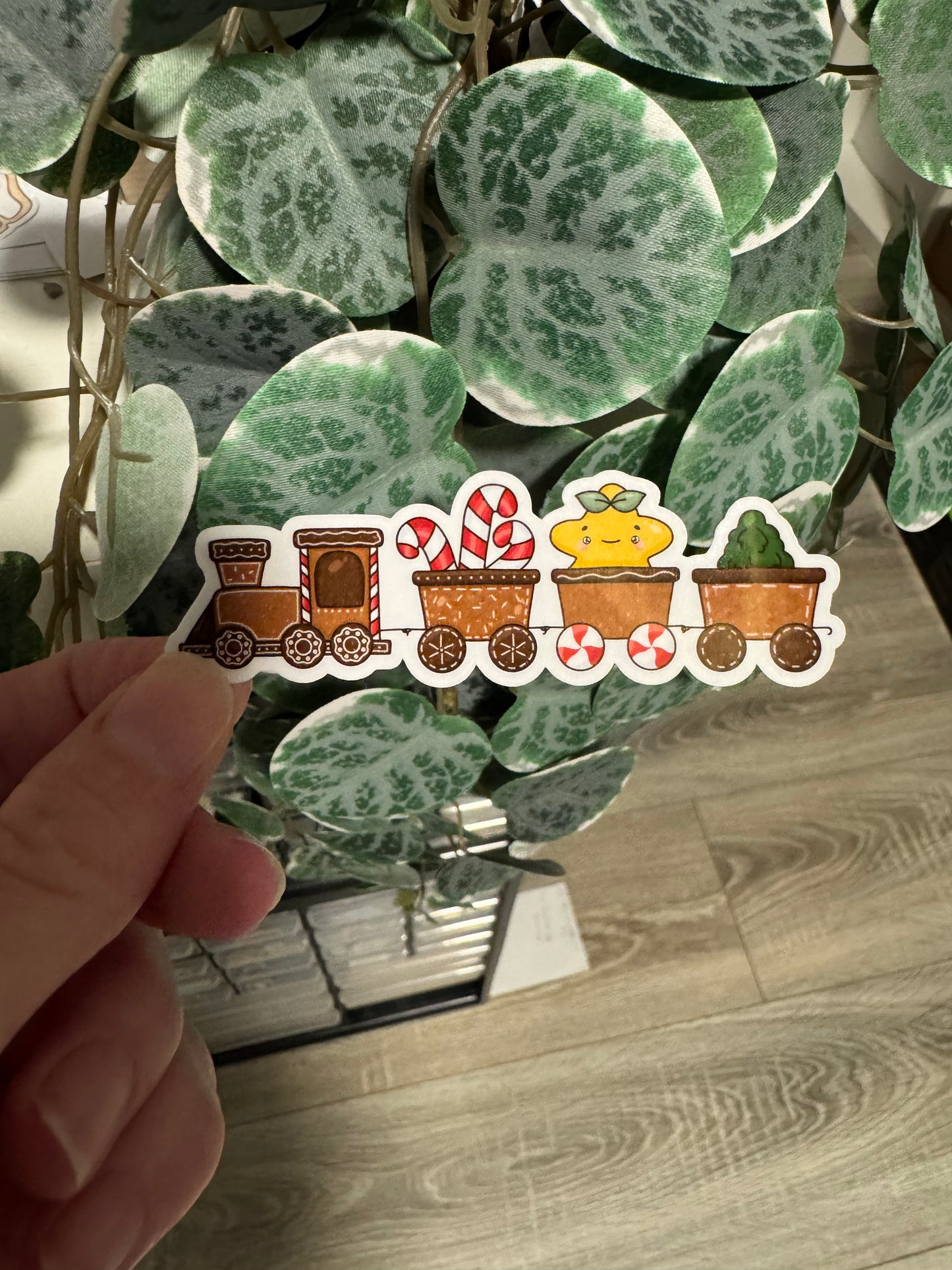 Sticker Weihnachten Zug  kawaii Lesezeichen