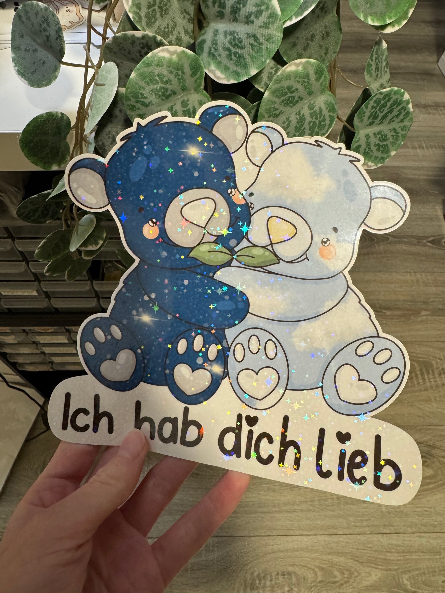 *GÜNSTIGER* XXL Sticker Bärchen Tag und Nacht Glitzer